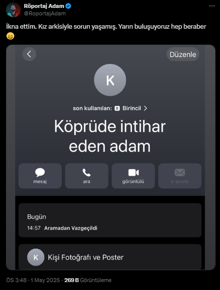 Köprüde intihara kalkışan genci Röportaj Adam ikna etti