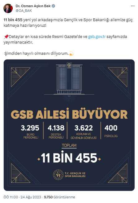 GSB PERSONEL ALIMI SONUÇLARI AÇIKLANDI! GSB sözleşmeli personel alım başvuru sonuçları nereden, nasıl bakılır?