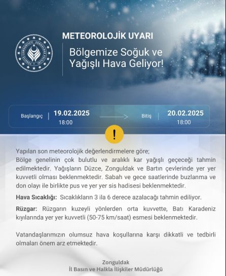 Zonguldak okullar tatil mi SON DAKİKA? 21 Şubat Cuma Zonguldak okul yok mu (Zonguldak Valiliği Açıklaması – KAR TATİLİ)?