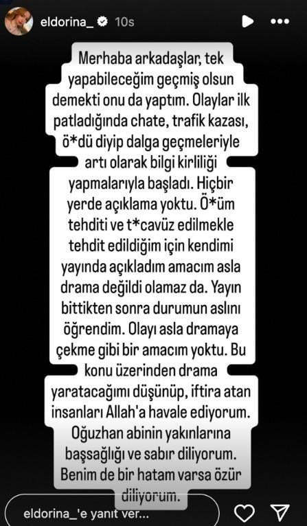 Jrokez'in ölümünün ardından Eldorina hedef oldu: Ölüm ve tecavüz tehdidi aldım