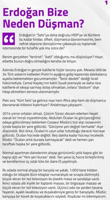 Selahattin Demirtaş'tan Twitter'dan açıklama: 'Erdoğan'ın derdi Selo değil, koltuk'