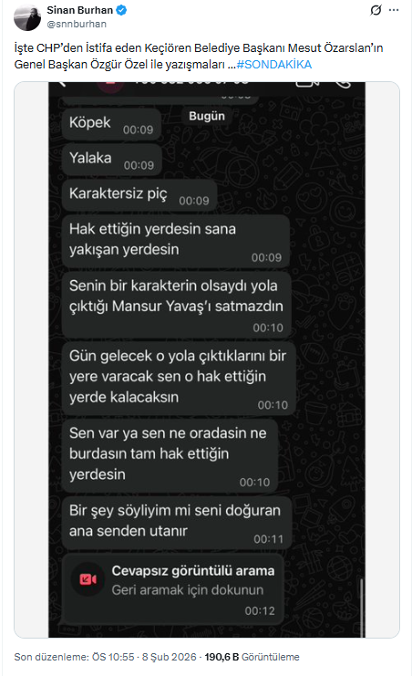 CHP'den istifa eden Keçiören Belediye Başkanı Mesut Özarslan transfer için ilk sinyali verdi