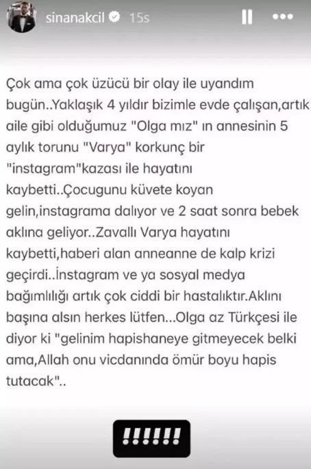 Sinan Akçıl acı olayı paylaştı! 'Instagram' 5 aylık bebeği hayattan kopardı