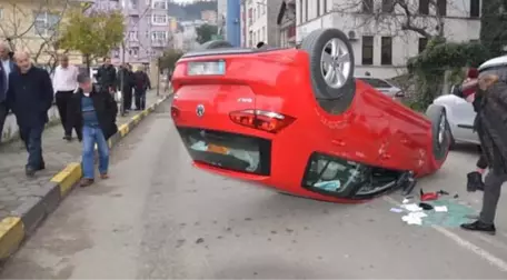 20 Kilometre Hızla Giden Kadın Sürücünün Aracı Takla Attı