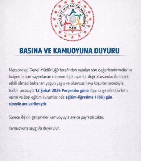 12 Şubat okullar tatil mi, yarın okul yok mu?