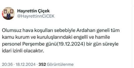 Ardahan okullar tatil mi SON DAKİKA 19 Aralık Perşembe?