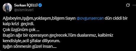 Hastaneye kaldırılan Prof. Dr. Övgün Ahmet Ercan