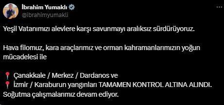 Çanakkale'deki yangın büyük ölçüde kontrol altına alındı, geriye bu manzara kaldı