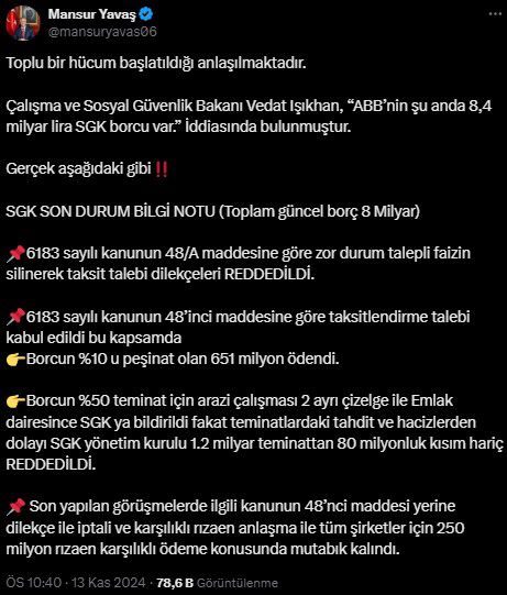 Mansur Yavaş'tan Bakan Işıkhan'a 'haciz' yanıtı: Toplu bir hücum başlatıldığı anlaşılmaktadır