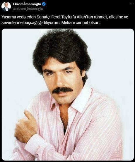  Ferdi Tayfur'un vefatının ardından ardı ardına baş sağlığı mesajları