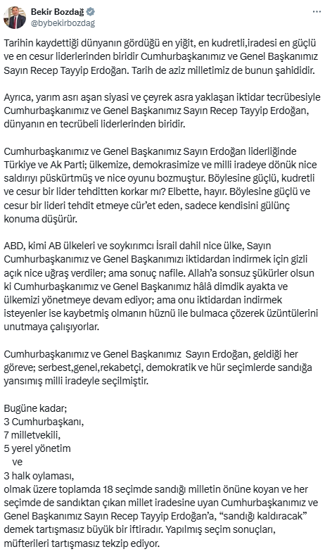 AK Partili Bekir Bozdağ erken seçim için yeşil ışık yaktı