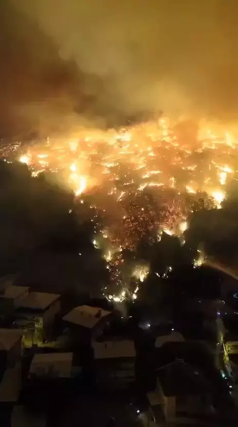 Bursa'da felaket gecesi! Yangın yerleşim yerlerine yaklaşıyor