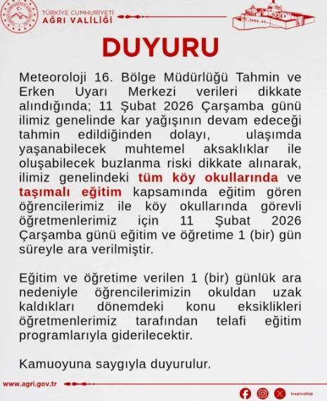 11 Şubat Çarşamba okullar tatil mi, kar tatili ilan edildi mi