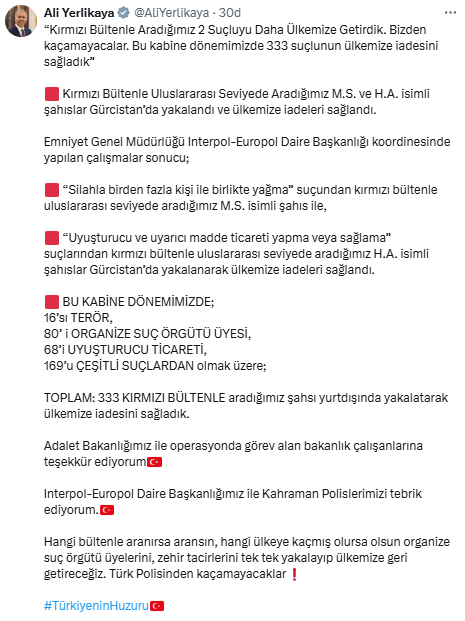Kırmızı bültenle aranan 2 kişi Gürcistan'da yakalandı