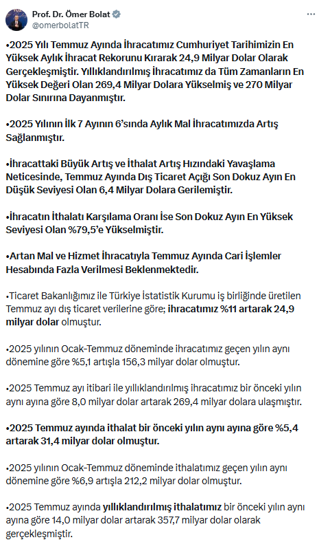 Yüksek ihracat