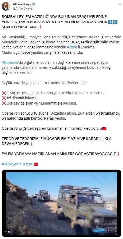 Son Dakika: İzmir'de bombalı eylem hazırlığındaki 10 DEAŞ'lı terörist yakalandı