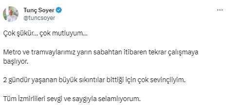 İzmir'de Metro ve Tramvay Seferleri Yarın Başlıyor