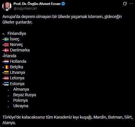 Ahmet Ercan haritayı çizdi: Depremsiz yaşamak istiyorsanız buralara yerleşin