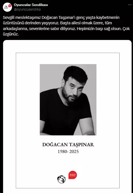 Tiyatro oyuncusu Doğacan Taşpınar genç yaşta hayatını kaybetti