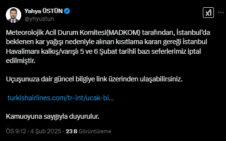 THY iptal edilen seferler! 5 Şubat hangi uçuşlar iptal edildi?