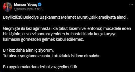 Tutuklu Beylikdüzü Belediye Başkanı Murat Çalık ameliyata alındı
