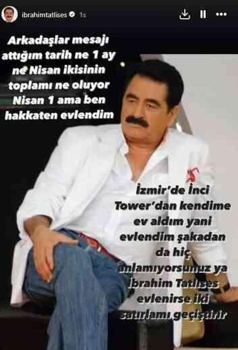 İbrahim Tatlıses'in 'Evlendim' çıkışı 1 Nisan şakası çıktı