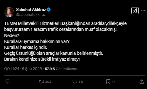 Milletvekilleri trafik cezalarından muaf mı?