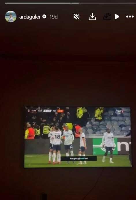 Arda Güler'den Rangers maçı sırasında Fenerbahçe paylaşımı