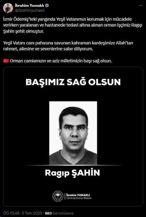 Ödemiş'teki yangından bir acı haber daha! Orman işçisi hayatını kaybetti