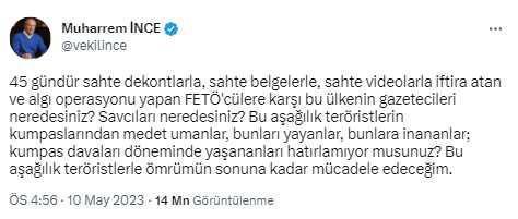 Muharrem İnce'den hakkındaki kaset iddialarına ilişkin yeni açıklama: Bunları varmış gibi göstermek alçaklıktır, şerefsizliktir