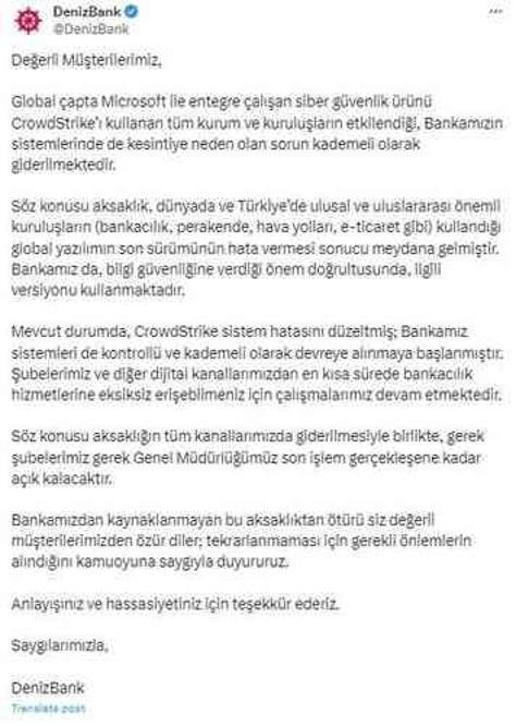 Denizbank mobile neden girilmiyor? İnternet ve mobil bankacılık neden açılmıyor?