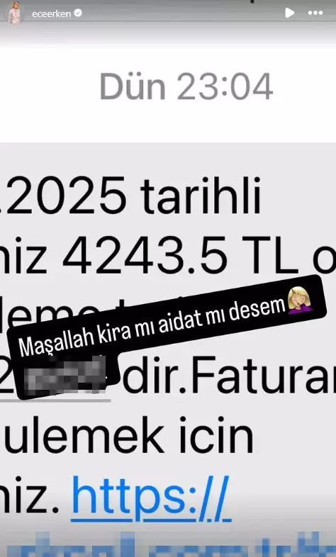 Ece Erken'den telefon faturası tepkisi: Aidat gibi olmuş