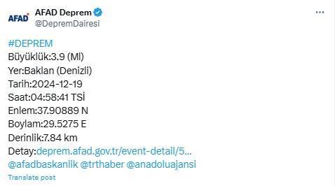 En Son Deprem Ne Zaman Oldu? 19 Aralık Az Önce Nerede, Kaç Şiddetinde Deprem Oldu?