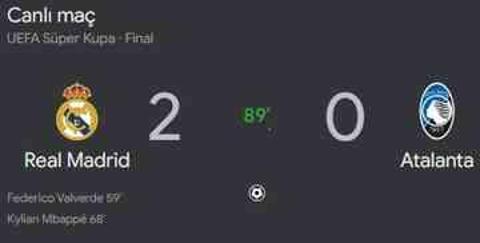 Süper Kupa kim kazandı (UEFA)? Real Madrid Atalanta kaç kaç bitti ÖZET ve GOLLER izle!
