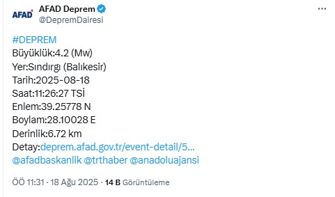 BALIKESİR'DE DEPREM Mİ OLDU? Peş peşe depremler!