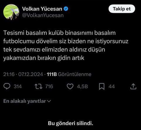 Fenerbahçe, kulübü tehdit eden tribün liderinin kombinesini iptal etti