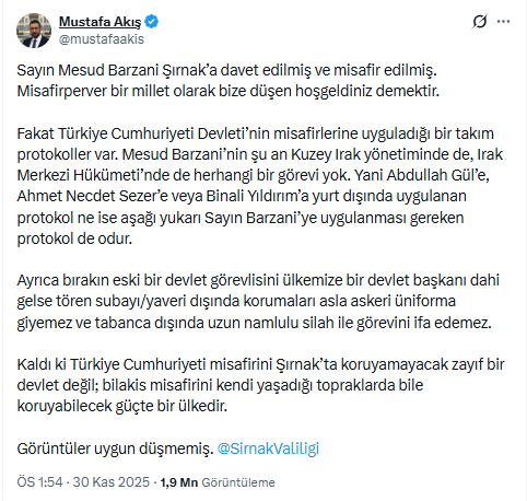 Barzani'nin uzun namlulu peşmergelerine Cumhurbaşkanı başdanışmanlarından peş peşe tepki