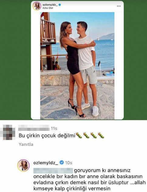 Özlem Yıldız, oğluna 'Çirkin' diyen takipçisine tepki gösterdi: Allah kimseye kalp çirkinliği vermesin