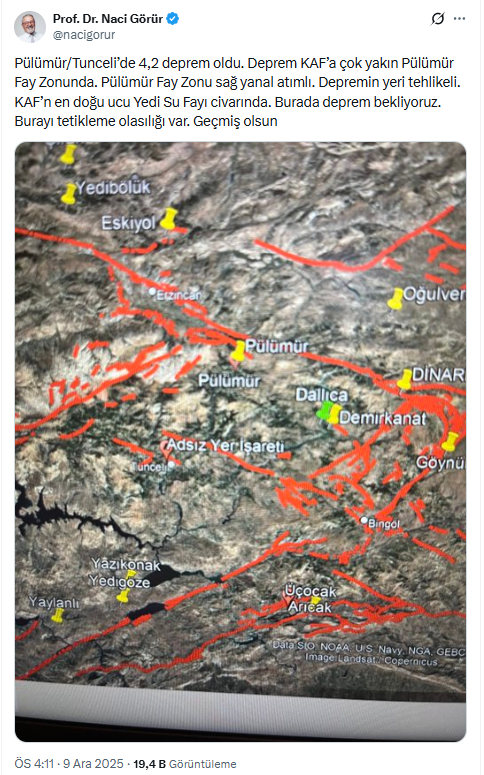 Son deprem sonrası Naci Görür'dan uyarı: Yeri tehlikeli