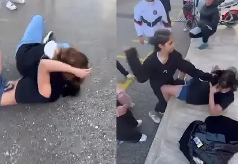 Akranları, kız öğrenciyi tekme- yumruk dövüp saçından sürükledi; o anlar kamerada