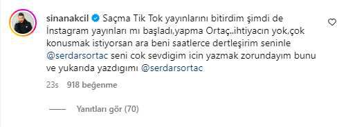 Sinan Akçıl, takipçileriyle dertleşen Serdar Ortaç'a öfkelendi: Hepimizle dalga geçiyorsun