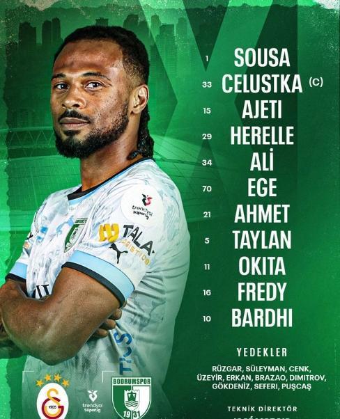 Galatasaray Bodrum ilk 11'ler belli oldu mu? GS Bodrum FK kadrosu