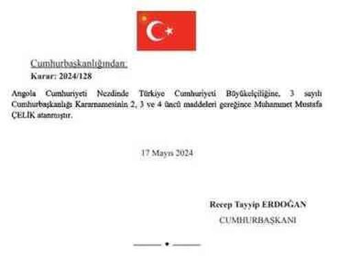 Yeni Angola Büyükelçisi Muhammet Mustafa Çelik kimdir? Muhammet Mustafa Çelik hayatı ve biyografisi? #127462