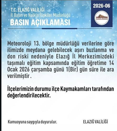 14 Ocak Çarşamba okullar tatil mi, bugün okul yok mu (Kar Tatili)?
