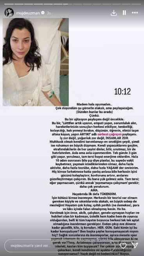 Oyuncu Müjde Uzman, tükenmişlik sendromuna yakalandı