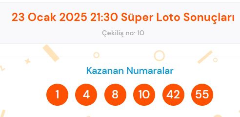 Süper Loto sonuçları açıklandı! 23 Ocak Süper Loto kazanan numaralar neler? Süper Loto sonuçlarına ne zaman, nereden bakılır?