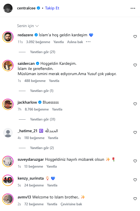 Ünlü rapçi Central Cee müslümanlığı seçti, takipçileri isim buldu