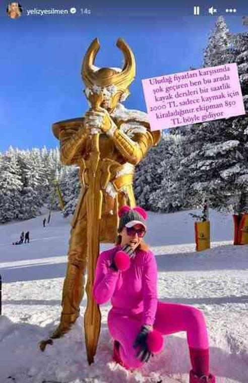 Şarkıcı Yeliz Yeşilmen, Uludağ fiyatlarına sitem etti