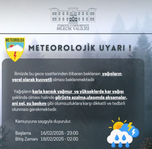 BİLECİK - BOZÜYÜK okullar tatil mi SON DAKİKA? 20 Şubat Perşembe Bilecik okul yok mu (Bilecik Valiliği Açıklaması – KAR TATİLİ)?