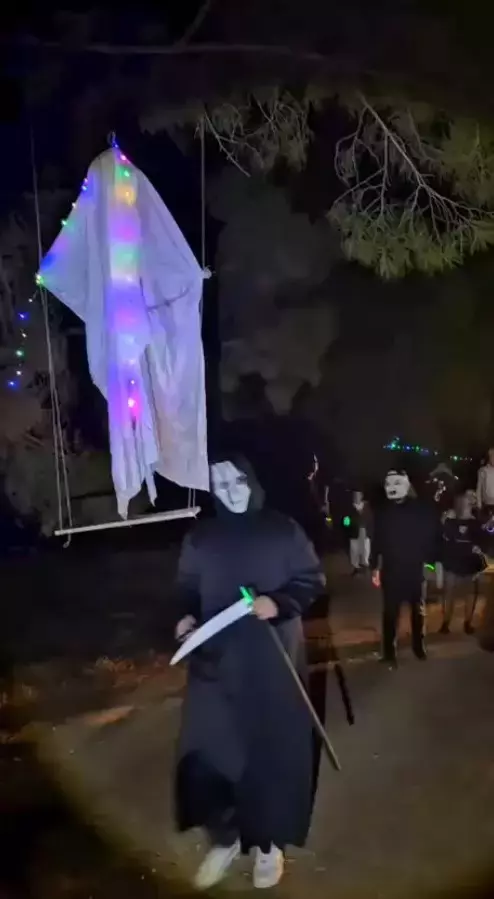 Şanlıurfa'da Cadılar Bayramı kutlamasından bir kare